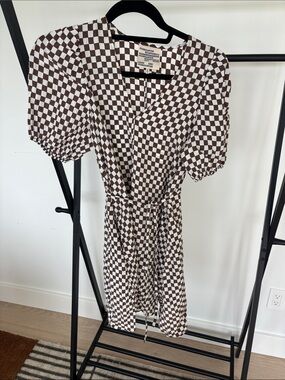 Baum und Pferdgarten Brown & White Checkerboard Dress